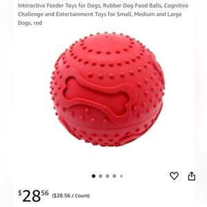 ☄️ Interactive Red Ball Feeder Toy for Dogs